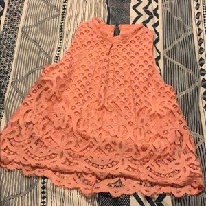 Coral lace top